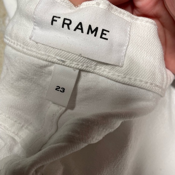 Frame Denim Le High Straight white distressed ripped women’s size 23 high rise - Picture 6 of 10